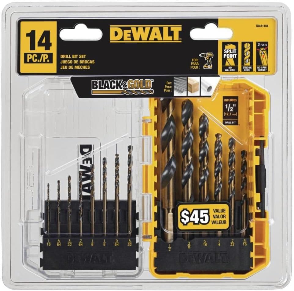 Drill Bit Set, 3-Flats Shank