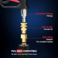 Short Pressure Washer Gun with Swivel, Anti-Tangle Design