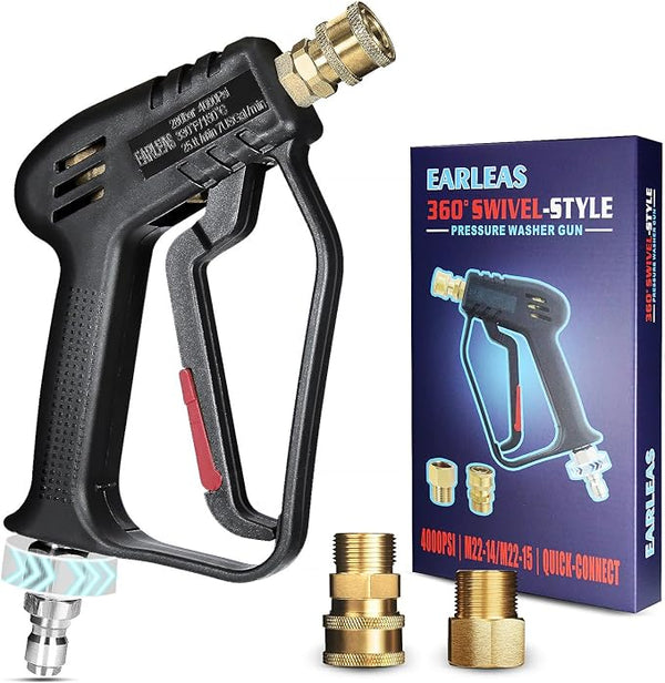 Short Pressure Washer Gun with Swivel, Anti-Tangle Design