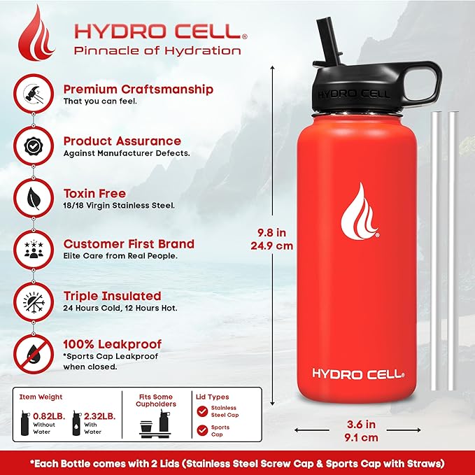 Stainless Steel Insulated Water Bottle with Straw