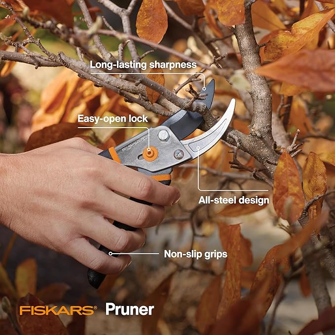 Gardening Scissors with Sharp, Rust Resistant Steel Blade